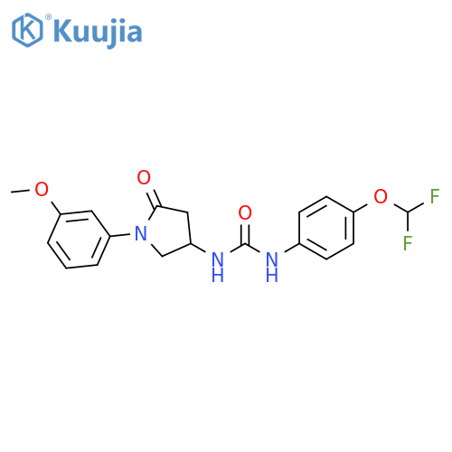 1-4-(difluoromethoxy)phenyl-3-1-(3-methoxyphenyl)-5-oxopyrrolidin-3-ylurea structure