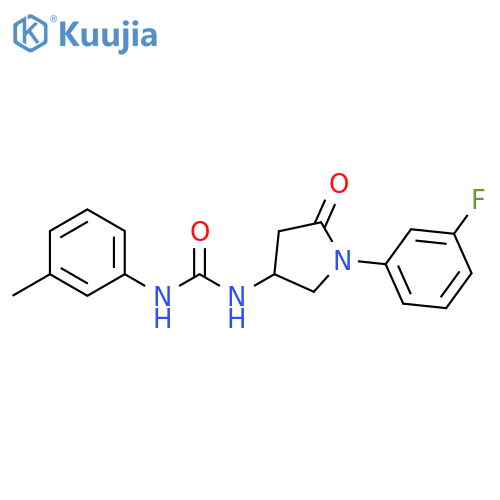 3-1-(3-fluorophenyl)-5-oxopyrrolidin-3-yl-1-(3-methylphenyl)urea structure