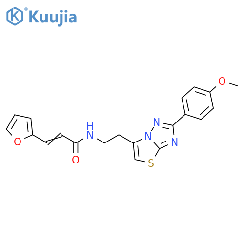 (2E)-3-(furan-2-yl)-N-{2-2-(4-methoxyphenyl)-1,2,4triazolo3,2-b1,3thiazol-6-ylethyl}prop-2-enamide structure