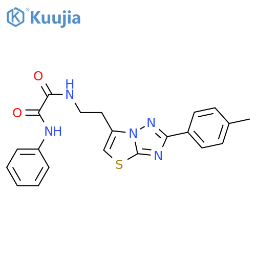 N-{2-2-(4-methylphenyl)-1,2,4triazolo3,2-b1,3thiazol-6-ylethyl}-N'-phenylethanediamide structure