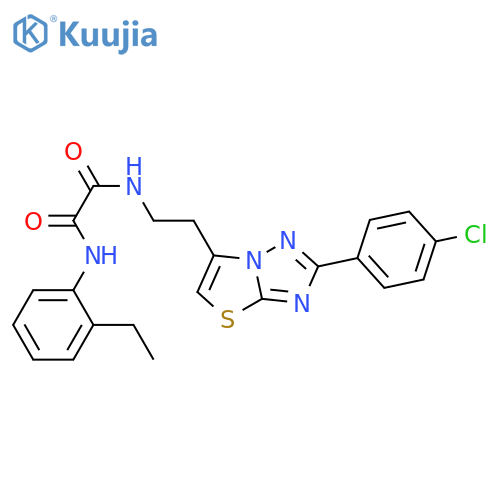 N-{2-2-(4-chlorophenyl)-1,2,4triazolo3,2-b1,3thiazol-6-ylethyl}-N'-(2-ethylphenyl)ethanediamide structure
