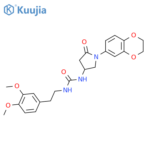 3-1-(2,3-dihydro-1,4-benzodioxin-6-yl)-5-oxopyrrolidin-3-yl-1-2-(3,4-dimethoxyphenyl)ethylurea structure