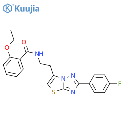 2-ethoxy-N-{2-2-(4-fluorophenyl)-1,2,4triazolo3,2-b1,3thiazol-6-ylethyl}benzamide structure