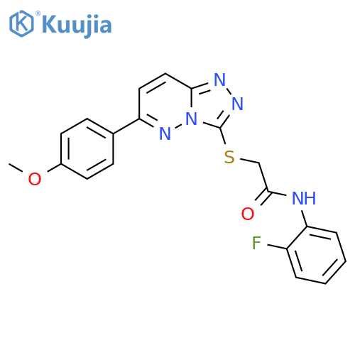 N-(2-fluorophenyl)-2-{6-(4-methoxyphenyl)-1,2,4triazolo4,3-bpyridazin-3-ylsulfanyl}acetamide structure
