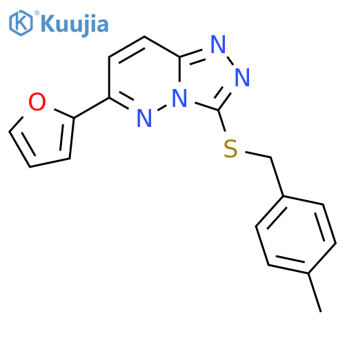 6-(furan-2-yl)-3-{(4-methylphenyl)methylsulfanyl}-1,2,4triazolo4,3-bpyridazine structure