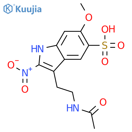 1H-Indole-5-sulfonic acid, 3-[2-(acetylamino)ethyl]-6-methoxy-2-nitro- structure