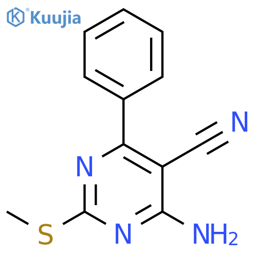 5-Pyrimidinecarbonitrile, 4-amino-2-(methylthio)-6-phenyl- structure