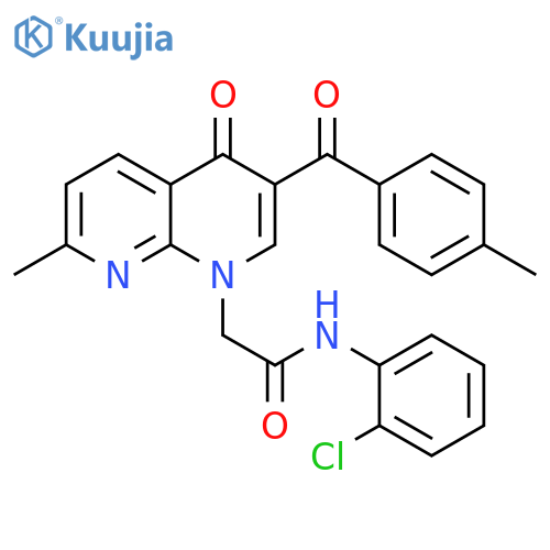 N-(2-chlorophenyl)-2-7-methyl-3-(4-methylbenzoyl)-4-oxo-1,4-dihydro-1,8-naphthyridin-1-ylacetamide structure