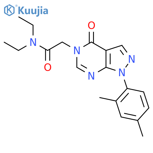 2-1-(2,4-dimethylphenyl)-4-oxo-1H,4H,5H-pyrazolo3,4-dpyrimidin-5-yl-N,N-diethylacetamide structure