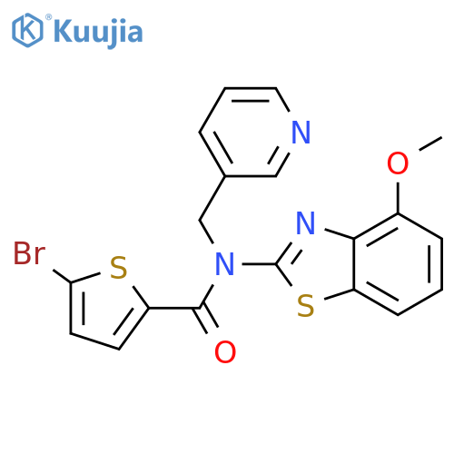 5-bromo-N-(4-methoxy-1,3-benzothiazol-2-yl)-N-(pyridin-3-yl)methylthiophene-2-carboxamide structure