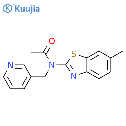 N-(6-methyl-1,3-benzothiazol-2-yl)-N-(pyridin-3-yl)methylacetamide structure