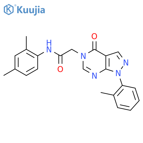 N-(2,4-dimethylphenyl)-2-1-(2-methylphenyl)-4-oxo-1H,4H,5H-pyrazolo3,4-dpyrimidin-5-ylacetamide structure