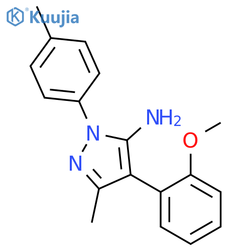 4-(2-Methoxy-phenyl)-5-methyl-2-p-tolyl-2H-pyrazol-3-ylamine structure