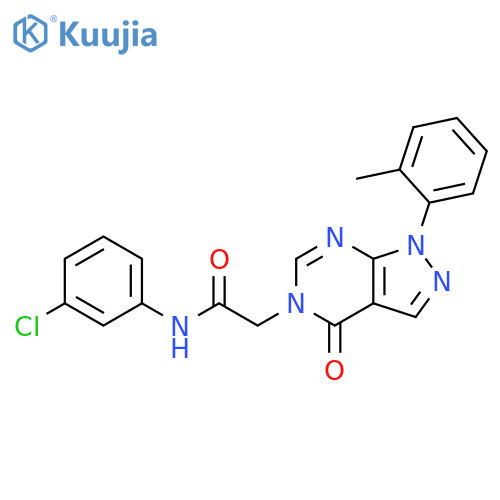 N-(3-chlorophenyl)-2-1-(2-methylphenyl)-4-oxo-1H,4H,5H-pyrazolo3,4-dpyrimidin-5-ylacetamide structure