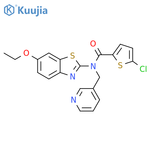 5-chloro-N-(6-ethoxy-1,3-benzothiazol-2-yl)-N-(pyridin-3-yl)methylthiophene-2-carboxamide structure