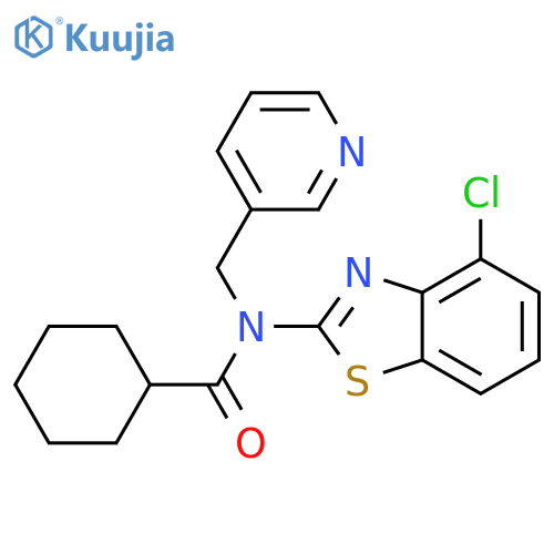 N-(4-chloro-1,3-benzothiazol-2-yl)-N-(pyridin-3-yl)methylcyclohexanecarboxamide structure