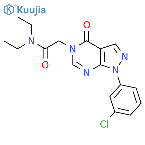 2-1-(3-chlorophenyl)-4-oxo-1H,4H,5H-pyrazolo3,4-dpyrimidin-5-yl-N,N-diethylacetamide structure