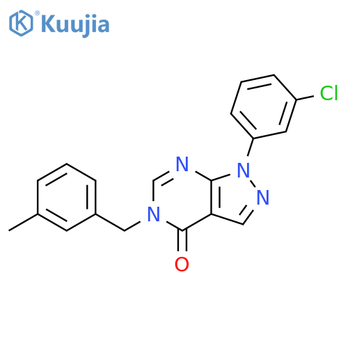 1-(3-chlorophenyl)-5-(3-methylphenyl)methyl-1H,4H,5H-pyrazolo3,4-dpyrimidin-4-one structure