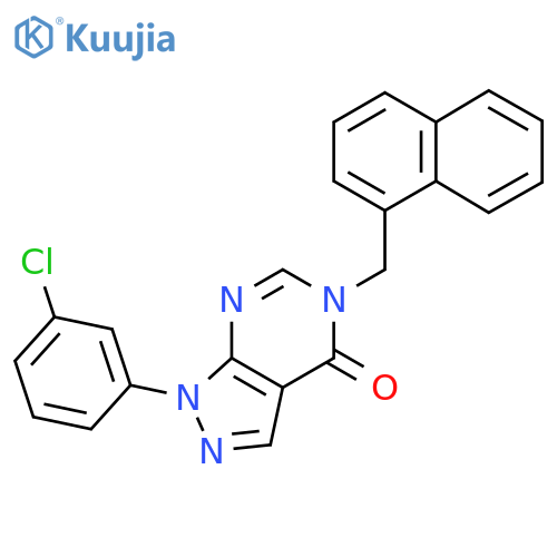 1-(3-chlorophenyl)-5-(naphthalen-1-yl)methyl-1H,4H,5H-pyrazolo3,4-dpyrimidin-4-one structure