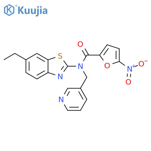 N-(6-ethyl-1,3-benzothiazol-2-yl)-5-nitro-N-(pyridin-3-yl)methylfuran-2-carboxamide structure