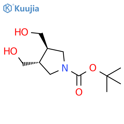 1-Pyrrolidinecarboxylic acid, 3,4-bis(hydroxymethyl)-, 1,1-dimethylethylester, (3R,4R)- structure