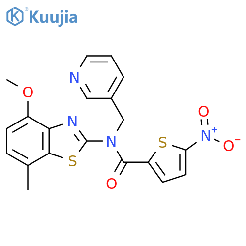 N-(4-methoxy-7-methyl-1,3-benzothiazol-2-yl)-5-nitro-N-(pyridin-3-yl)methylthiophene-2-carboxamide structure