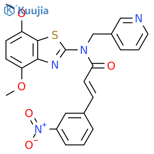 (2E)-N-(4,7-dimethoxy-1,3-benzothiazol-2-yl)-3-(3-nitrophenyl)-N-(pyridin-3-yl)methylprop-2-enamide structure