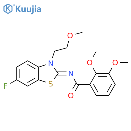 N-(2E)-6-fluoro-3-(2-methoxyethyl)-2,3-dihydro-1,3-benzothiazol-2-ylidene-2,3-dimethoxybenzamide structure