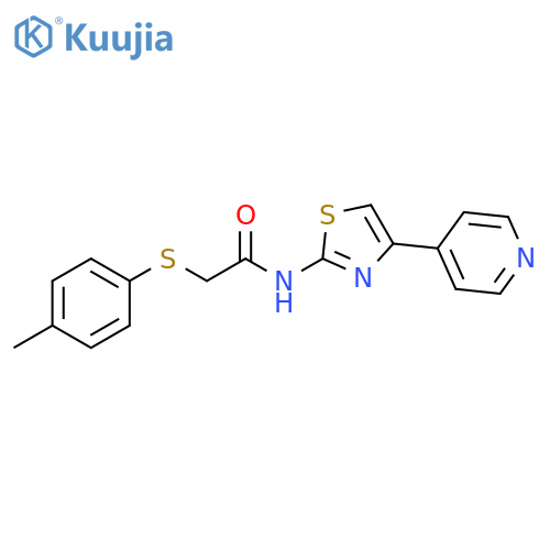 2-(4-methylphenyl)sulfanyl-N-4-(pyridin-4-yl)-1,3-thiazol-2-ylacetamide structure