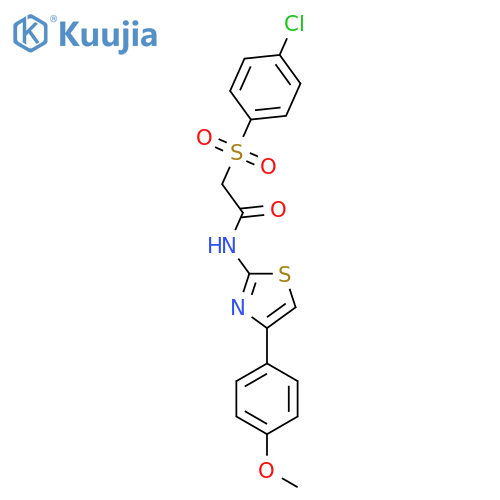 2-(4-chlorobenzenesulfonyl)-N-4-(4-methoxyphenyl)-1,3-thiazol-2-ylacetamide structure