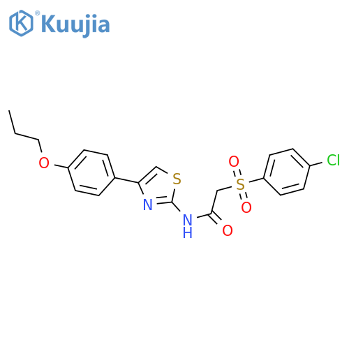 2-(4-chlorobenzenesulfonyl)-N-4-(4-propoxyphenyl)-1,3-thiazol-2-ylacetamide structure