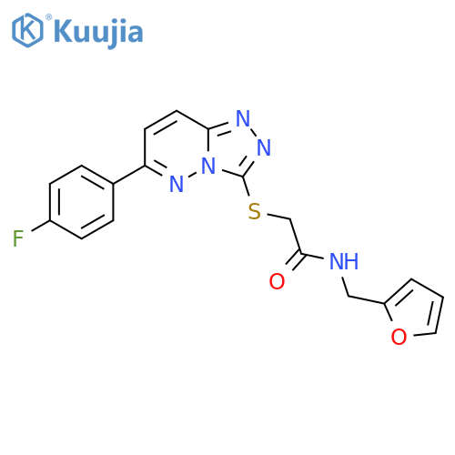 2-{6-(4-fluorophenyl)-1,2,4triazolo4,3-bpyridazin-3-ylsulfanyl}-N-(furan-2-yl)methylacetamide structure
