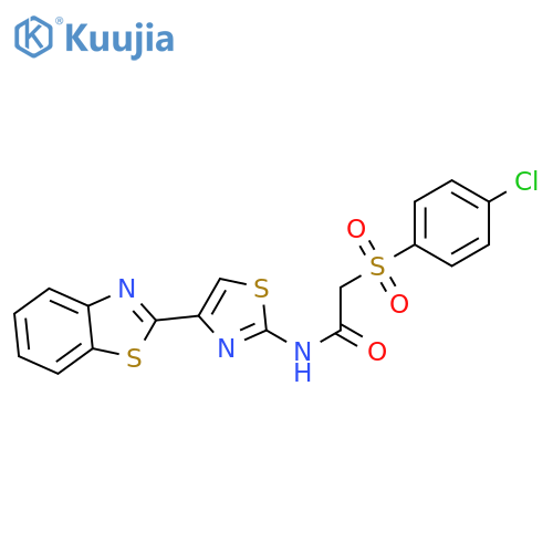 N-4-(1,3-benzothiazol-2-yl)-1,3-thiazol-2-yl-2-(4-chlorobenzenesulfonyl)acetamide structure