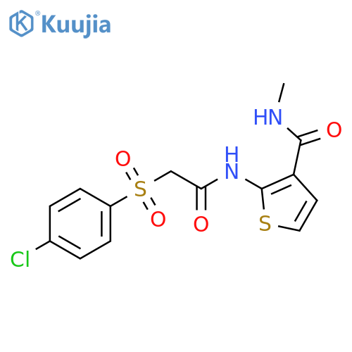 2-2-(4-chlorobenzenesulfonyl)acetamido-N-methylthiophene-3-carboxamide structure