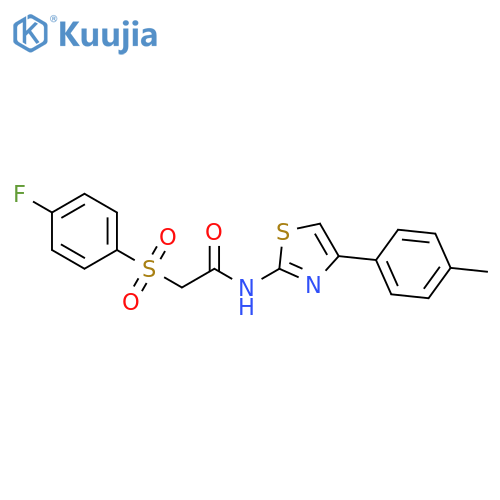 2-(4-fluorobenzenesulfonyl)-N-4-(4-methylphenyl)-1,3-thiazol-2-ylacetamide structure