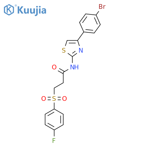 N-4-(4-bromophenyl)-1,3-thiazol-2-yl-3-(4-fluorobenzenesulfonyl)propanamide structure