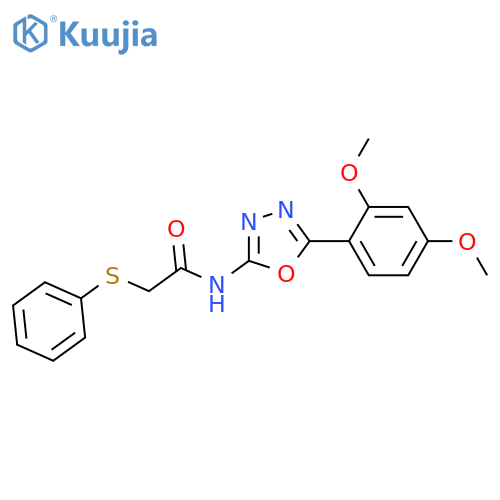 N-5-(2,4-dimethoxyphenyl)-1,3,4-oxadiazol-2-yl-2-(phenylsulfanyl)acetamide structure