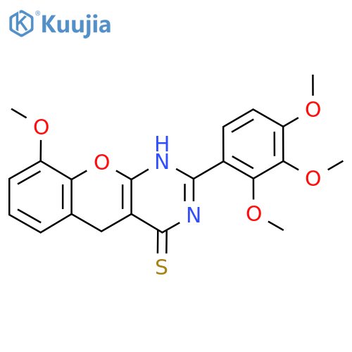9-methoxy-2-(2,3,4-trimethoxyphenyl)-3H,4H,5H-chromeno2,3-dpyrimidine-4-thione structure