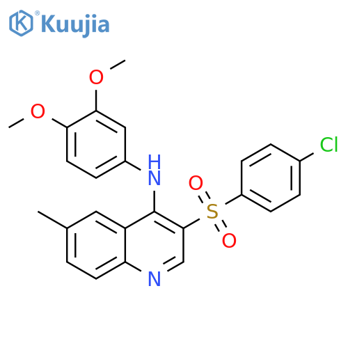 3-(4-chlorobenzenesulfonyl)-N-(3,4-dimethoxyphenyl)-6-methylquinolin-4-amine structure