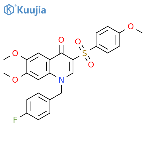 1-(4-fluorophenyl)methyl-6,7-dimethoxy-3-(4-methoxybenzenesulfonyl)-1,4-dihydroquinolin-4-one structure