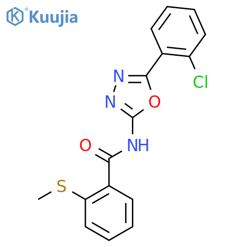 N-5-(2-chlorophenyl)-1,3,4-oxadiazol-2-yl-2-(methylsulfanyl)benzamide structure