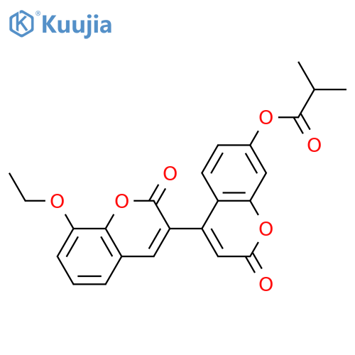 8-ethoxy-2,2'-dioxo-2H,2'H-3,4'-bichromene-7'-yl 2-methylpropanoate structure