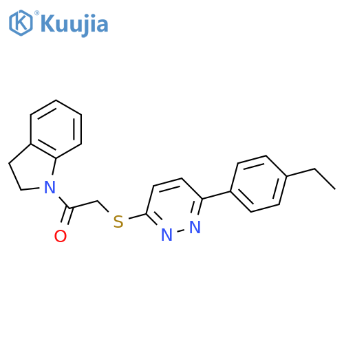 1-(2,3-dihydro-1H-indol-1-yl)-2-{6-(4-ethylphenyl)pyridazin-3-ylsulfanyl}ethan-1-one structure