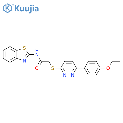 N-(1,3-benzothiazol-2-yl)-2-{6-(4-ethoxyphenyl)pyridazin-3-ylsulfanyl}acetamide structure