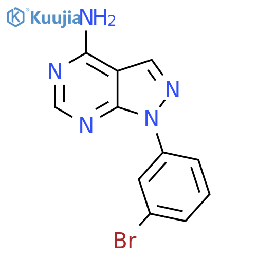 1-(3-bromophenyl)-1H-pyrazolo3,4-dpyrimidin-4-amine structure