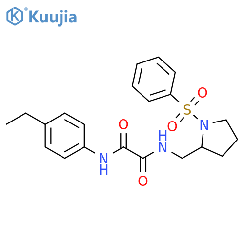 N-{1-(benzenesulfonyl)pyrrolidin-2-ylmethyl}-N'-(4-ethylphenyl)ethanediamide structure