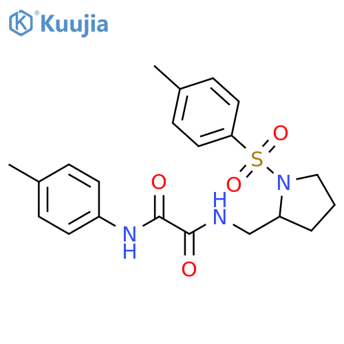 N-{1-(4-methylbenzenesulfonyl)pyrrolidin-2-ylmethyl}-N'-(4-methylphenyl)ethanediamide structure