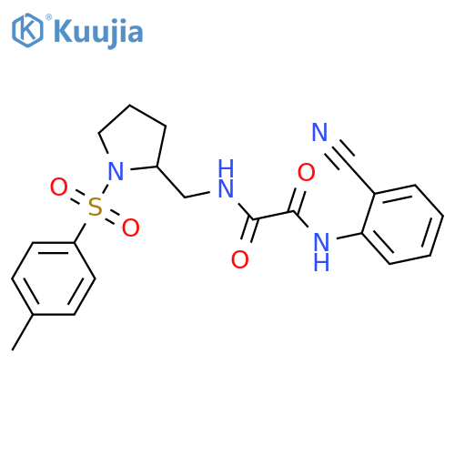 N'-(2-cyanophenyl)-N-{1-(4-methylbenzenesulfonyl)pyrrolidin-2-ylmethyl}ethanediamide structure