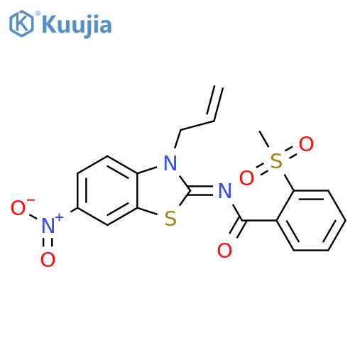 2-methanesulfonyl-N-(2Z)-6-nitro-3-(prop-2-en-1-yl)-2,3-dihydro-1,3-benzothiazol-2-ylidenebenzamide structure