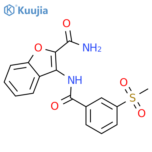 3-(3-methanesulfonylbenzamido)-1-benzofuran-2-carboxamide structure